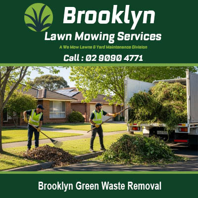 Brooklyn green waste removal with team of landscapers clearing garden rubbish and yard debris