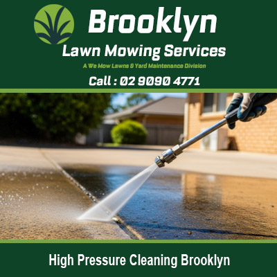 High pressure cleaning Brooklyn NSW showing professional water blasting of residential driveway surface