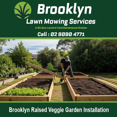 Brooklyn raised veggie garden installation NSW with landscaper building timber garden beds for vegetables
