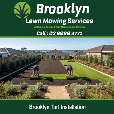 Brooklyn turf installation NSW showing professional lawn laying services for new residential property