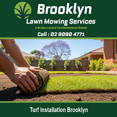 Turf installation Brooklyn NSW showing professional lawn roll laying for residential garden transformation